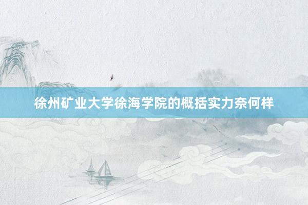 徐州矿业大学徐海学院的概括实力奈何样